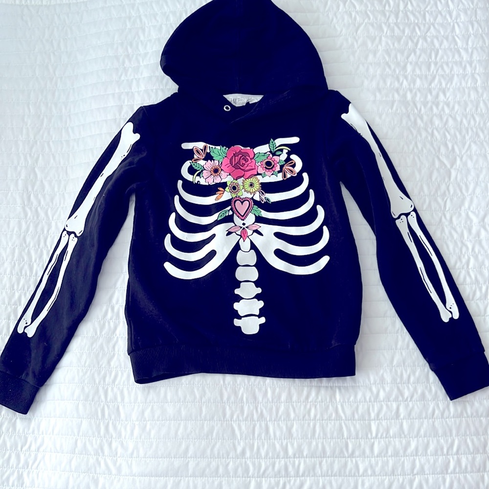 H&M Skeleton Print Hooded Sweatshirt